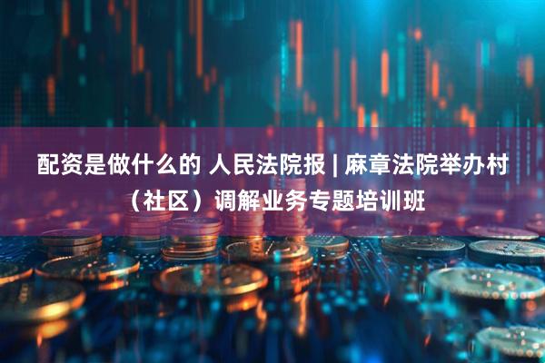 配资是做什么的 人民法院报 | 麻章法院举办村（社区）调解业务专题培训班