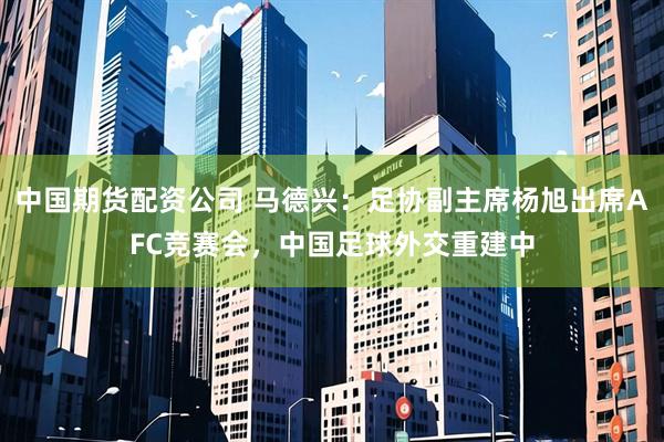 中国期货配资公司 马德兴：足协副主席杨旭出席AFC竞赛会，中国足球外交重建中