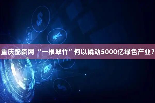 重庆配资网 “一根翠竹”何以撬动5000亿绿色产业？